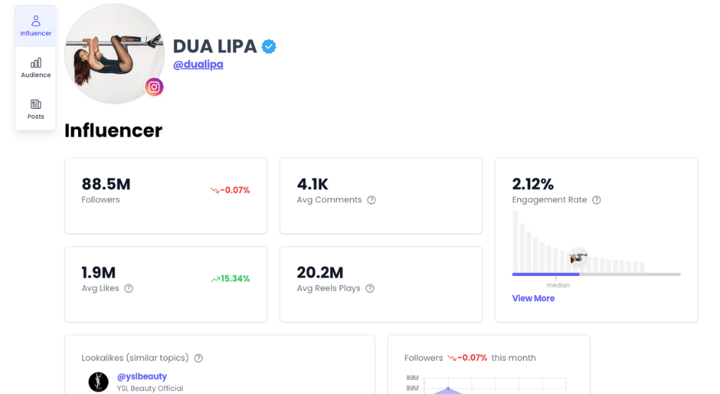 ViralMango influencer stats report