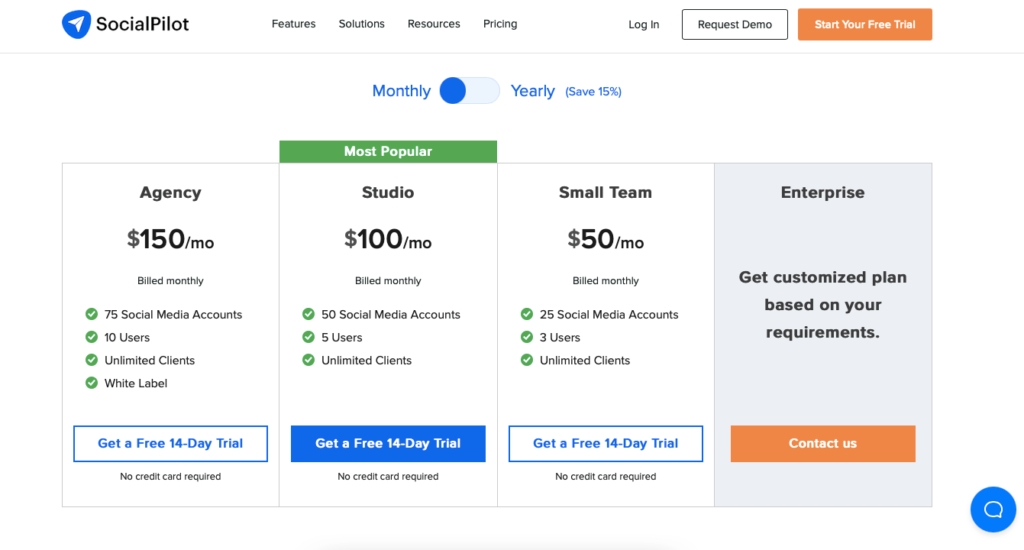 Socialpilot pricing plans