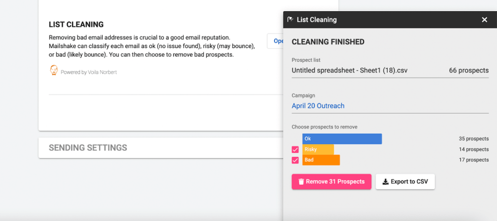 Email list cleaning