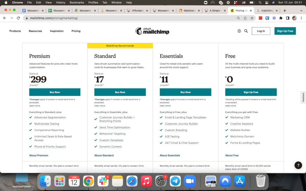 moosend vs mailchimp