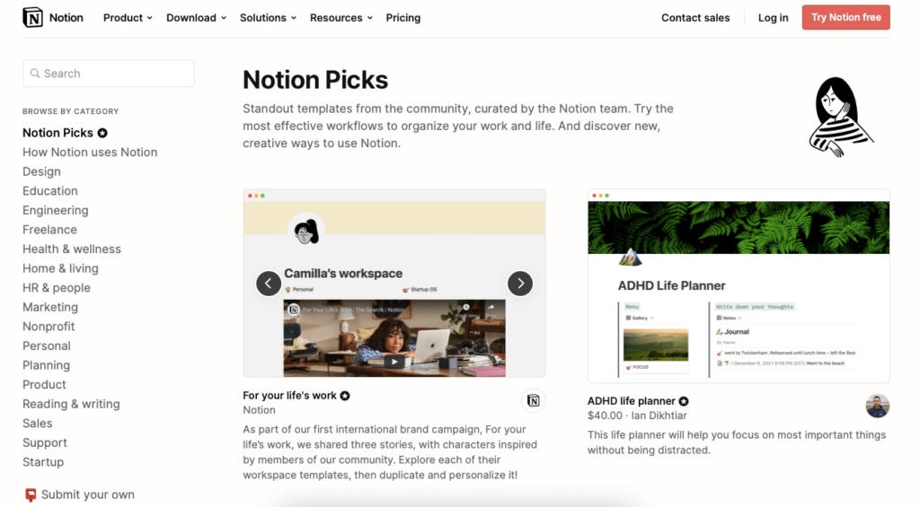 notion templates