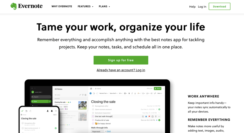 notion vs evernote