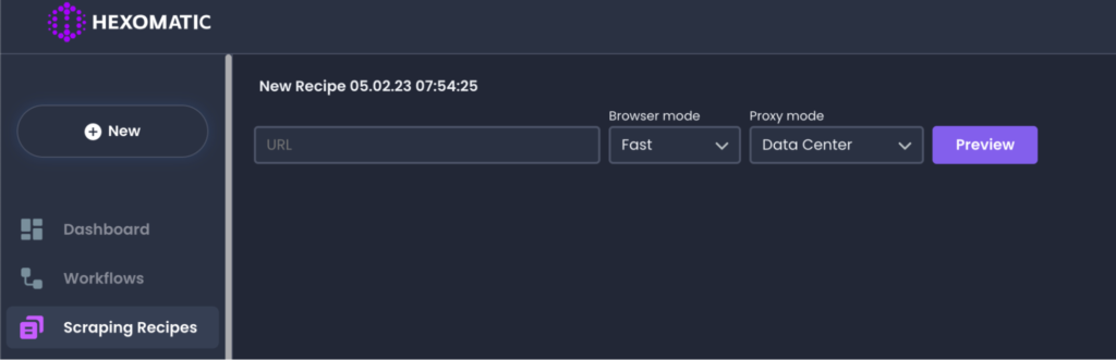 Scraping Recipes in Hexomatic