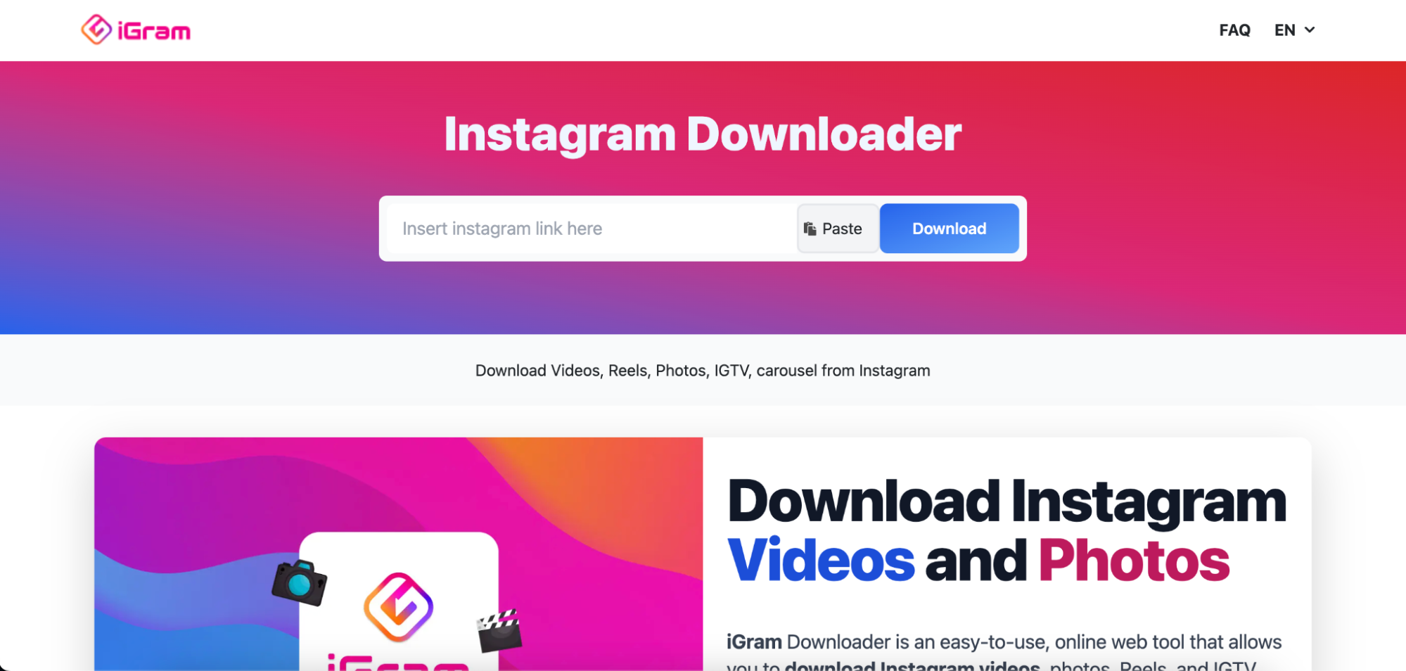 iGram story download HD