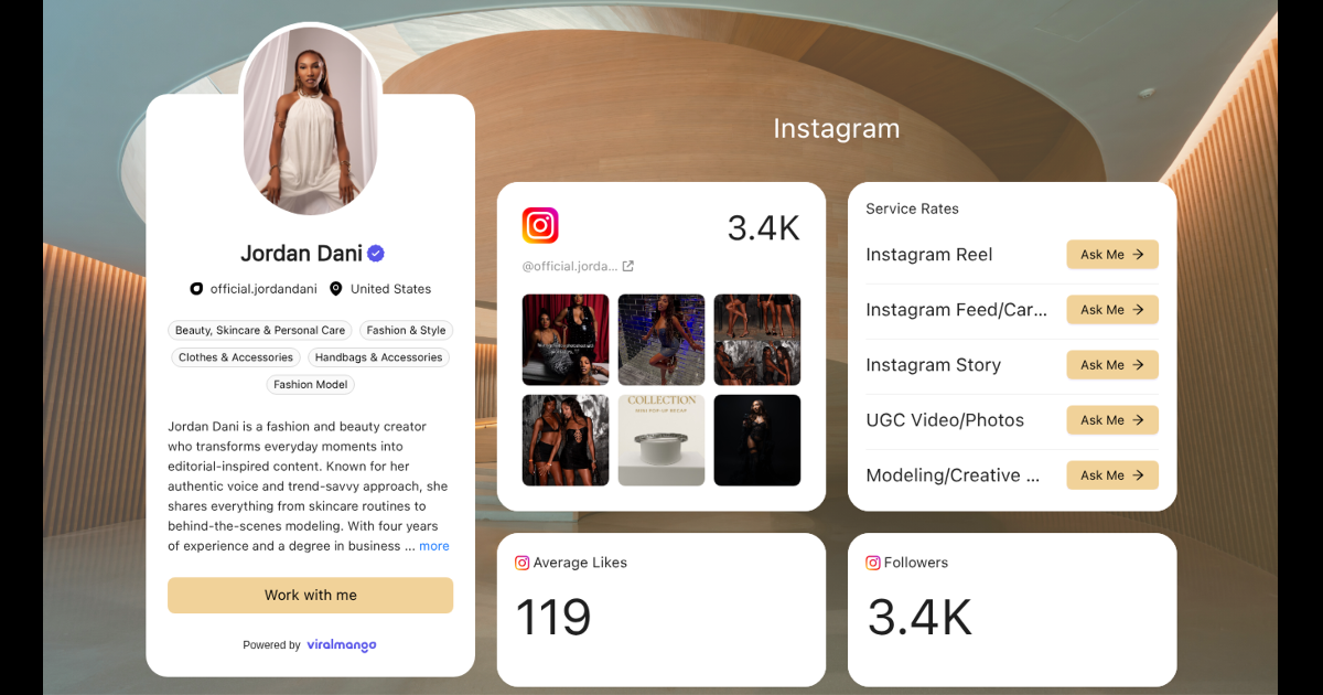 Jordan Reeves Instagram and TikTok Influencer Media Kit - ViralMango