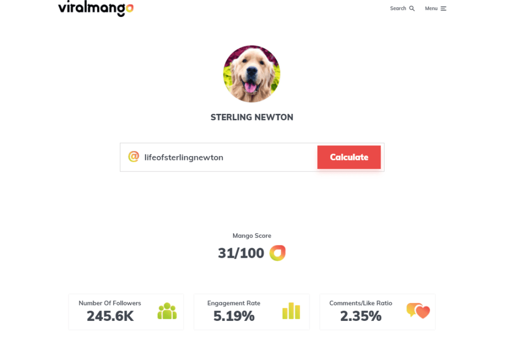 Viralmango-influencer-engagement-rate-calculator