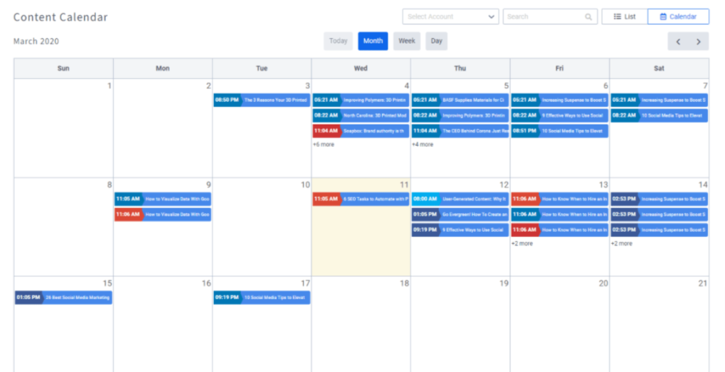 Socialpilot content calendar