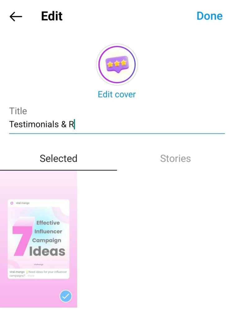 Edit Highlight's cover and name