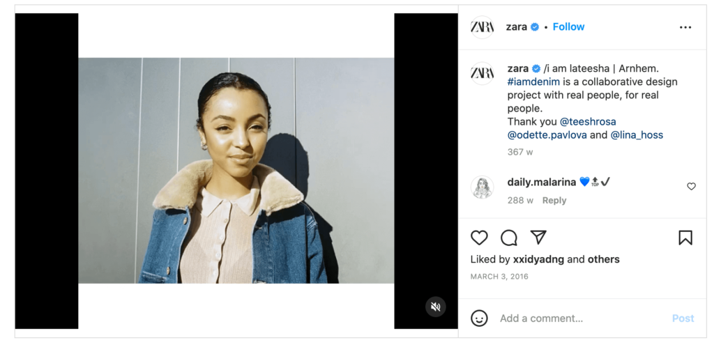 Zara: Influencer marketing