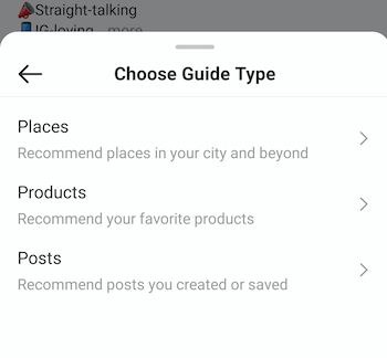 choose instagram guide type
