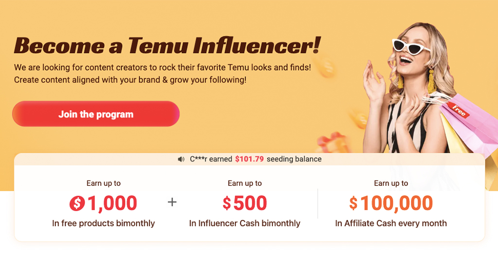 become a temu influencer